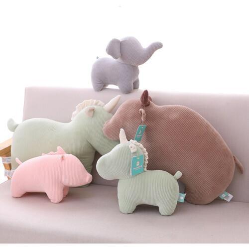 30/50cm Unicorn Elephant Pig Cattle rhinoceros Plush Reading Pillows Girls Kids Soft Stuffed Toys for Children Christmas Gifts