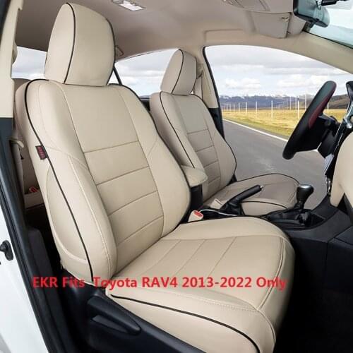 EKR Custom Fit Full Set Car Seat Covers for Select Toyota RAV4 2013-2022 -Leatherette