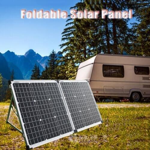 New Product Portable Foldable Glass Solar Panel 100W 12V With 12V/24V Solar Controller For Camping/Travel