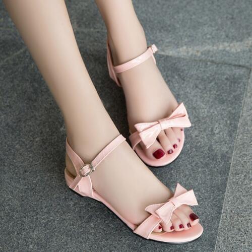Big Size summer flat sandals ladies women shoes woman Butterfly knot with sandals