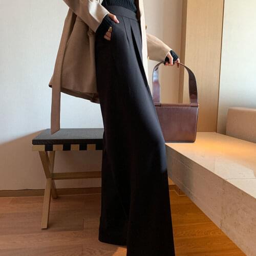 Bella Philosoohy Wonder Autumn High Waist Wide Leg Pant Vintage Women Temperament Long Trouser Casual Street Office Lady Bottoms