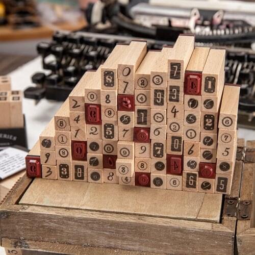 10Pcs/Set Vintage Handwritten Numbers Decoration Stamp Wooden Rubber Stamps For Scrapbooking Stationery DIY Craft Standard Stamp