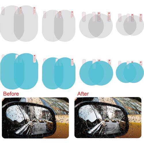 2Pcs Car Rearview Mirror Protective Film Anti Fog Window Clear Rainproof Rear View Mirror Protective Soft Film Car Accessories