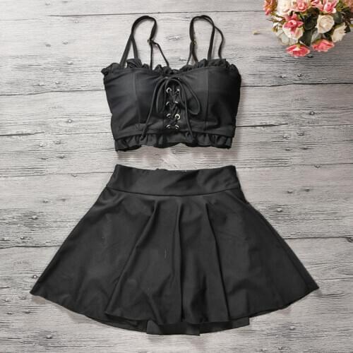 2021 Women Black Two Piece Bikini Set Swimwear Push Up Bathing Suit Summer Sexy Biquinis Padded Swimsuit Underwire Swim Suits