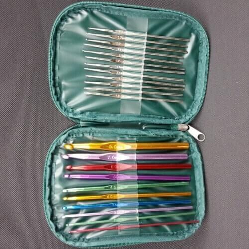 22pcs/set Metal Crochet Hook for Knitting Needle Hand Tools Sewing Accessories Doll Costume Crafts Art Diy Mend Happy Time