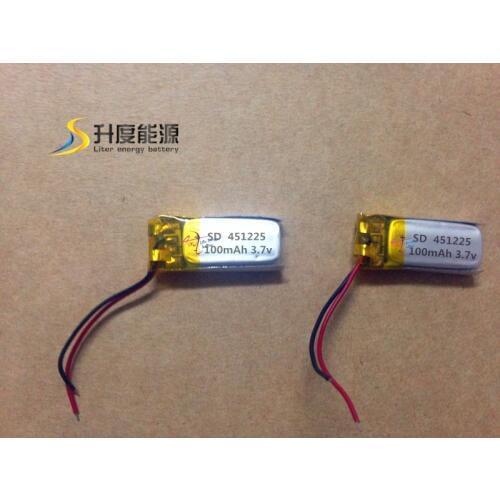 3.7v 100mah lithium polymer battery small fan 451225