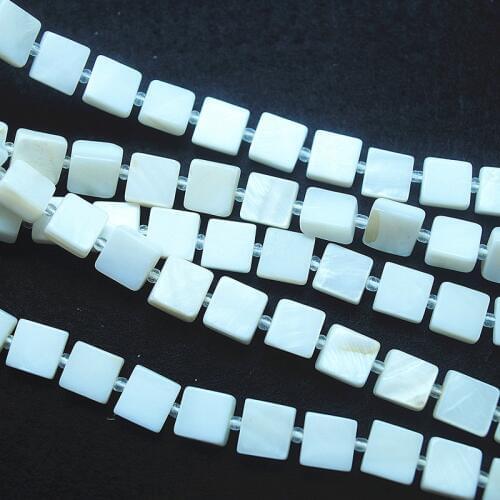 40pcs nature shell beads mother of pearl beads square shape size 8x8mm for women bracelets making findings diy beads parts