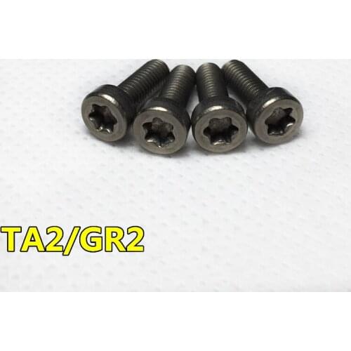 5Pcs M4*(6/8/10/12/14/16/20mm Length) TA2/GR2 Titanium Screw Torx& T&TX Stigma Cylindrical Head Bolt Six-Lobe Screws