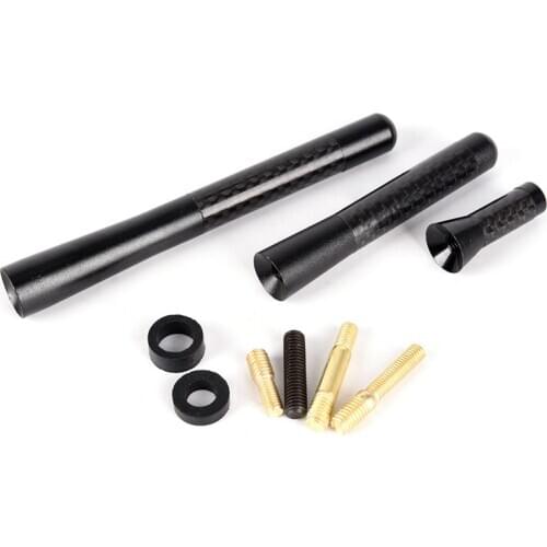 Car Stying Car Auto Mini Carbon Fiber Short Stubby Screw On Aerial Antenna Mast Multi Style
