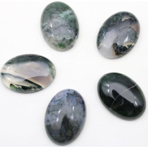Wholesale 1pcs 18x25mm Natural stone Water grass agates cabochon no hole beads for jewelry making Clothes necklace accessories