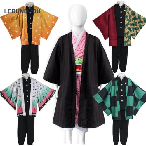Demon Slayer Kimetsu no Yaiba Children Kamado Tanjirou Nezuko Cosplay Costume Uniform Kids Boys Halloween Carnival Clothes