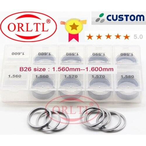 ORLTL DIESEL COMMON RAIL INJECTOR ADJUST SHIMS B26(1.56-1.60) injector GASKET KIT WASHE Diameter 19.5x23mm FOR BOSCH 50PC/BOX