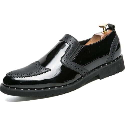 Jumpmore Fashion Glossy Leather Men Shoes Luxury Brand 2020 Casual Slip On Loafers Men Bullock Driving Shoe Size 38-48