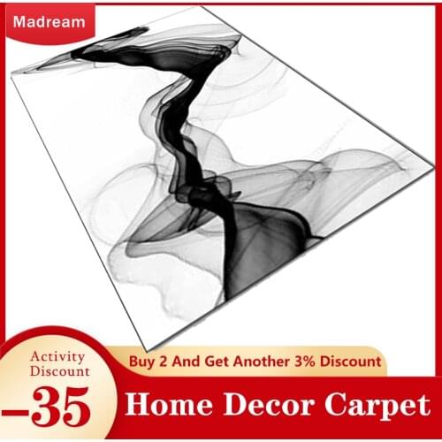 Carpet For Living Room Modern New Chinese Abstract Rugs For Bedroom Simple Design Home Non-Slip Area Rug Black White 100X160CM