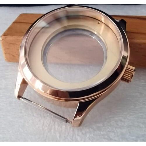 42mm Stainless Steel PVD Rose Gold Case Fit Eta2836 Miyota8215 Automatic Movement Mens Watches