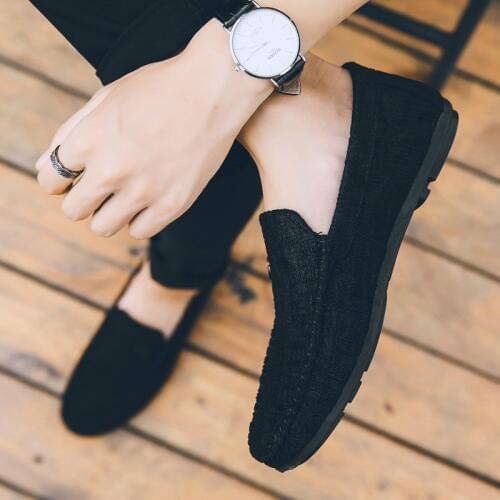 Mens Loafers Comfortable Flat Casual Shoes Breathable Slip-On Soft Driving Shoes Moccasins Mocasines Hombre Men Black Shoes