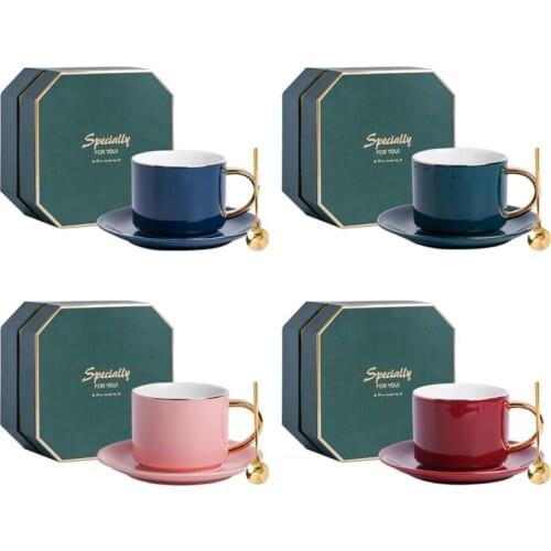 Coffee Mug Set Bone China Pure Color Water Cup Home Office Afternoon Tea Espresso Coffee Cup Suitable for Restaurant