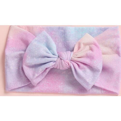 New Rainbow Hair Bows waffle Print Dot Headband Floral Soft Elastic Kids Headwrap Leopard DIY Hair Accessories Boutique HB133D