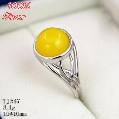 Authentic 925 Sterling Silver Adjustable Ring Blank Base 10MM Cabochon Rings Settings Findings for Jewelry Making Ring Component