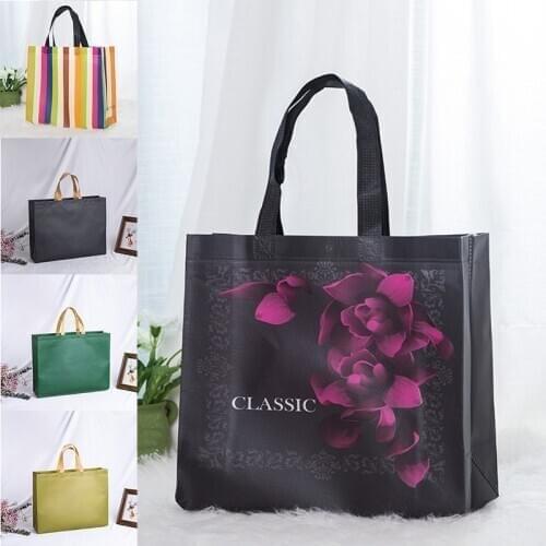 Simple Foldable Shopping Bag Travel Eco-Friendly Large-capacity Storage Handbags Grocery Bag Portable Non-woven Fabric Printing
