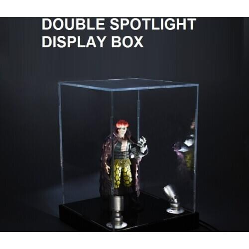 40X40X55CM High transparent Double spotlight acrylic display box Garage Kit Clay Model Cover Customized toy dustproof box
