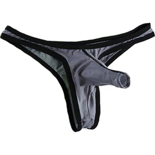 Super Thin Underwear Men Ice Silk Thong G string Long Elephant Nose Underpants Lingerie tanga hombre T-back Male Panties Cueca