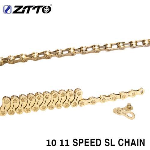 Bicycle ultralight 10 11s chains gold hollow MTB fixed gear for shimano campagnolo and sram 10 11 speed derailleur system chain