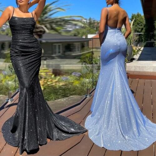 Elegant Long Dress Women Mopping Sling Slash Neck Sleeveless Slim Backless Sheath Party Prom Hip Evening Wedding Dress Vestidos