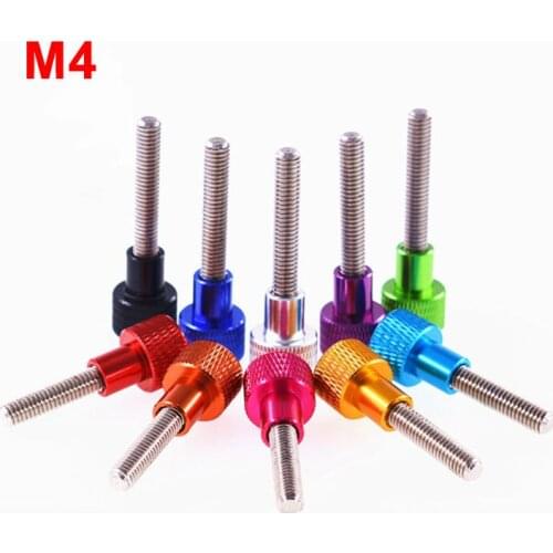 1PCS M4 Knurled Thumb Screws Aluminum Alloy Adjust High Head Step Hand Screw Length 5-100mm Multiple Color