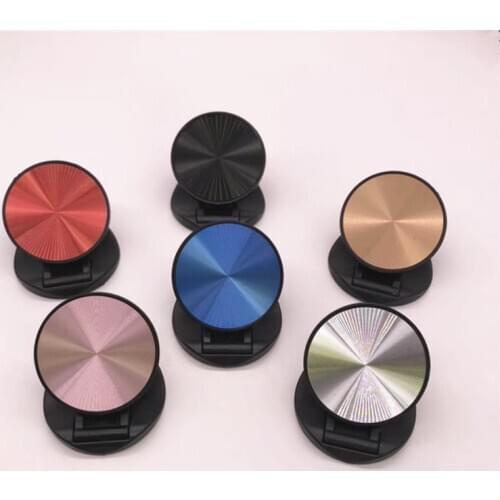 10pcs Metal Plate round Car Mount pocket mobile phone folding stretch bracket Phone Holder support