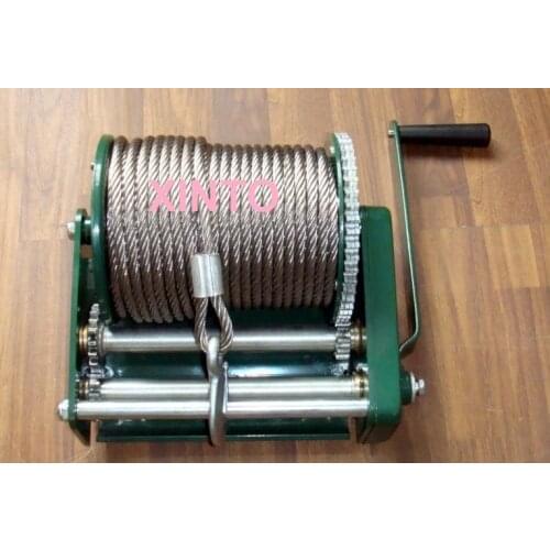 1000KGX10M--40M Industrial heavy duty hand winch with brake, lifting pulling manual windlass, boat automotive Tire Repair Tools