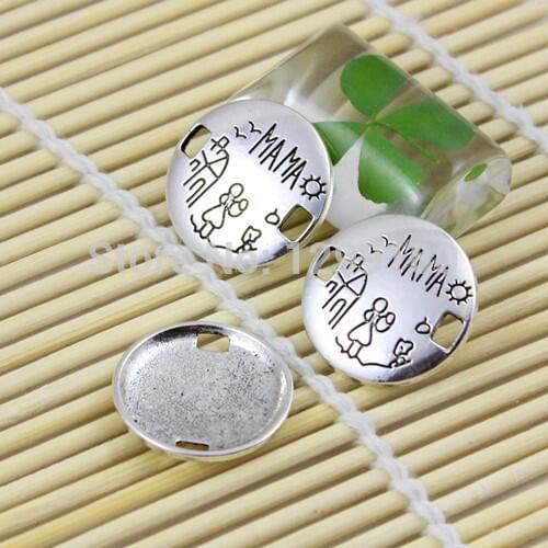 20pcs/lot Fashion Spanish Message Connectors Pendant Tibetan silver Bracelet Clasps Beads 22mm (K00547)