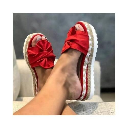 2021 New Summer Fashion Sandals Shoes Women Bow Summer Sandals Slipper Indoor Outdoor Flip-flops Beach Shoes Female Slippers