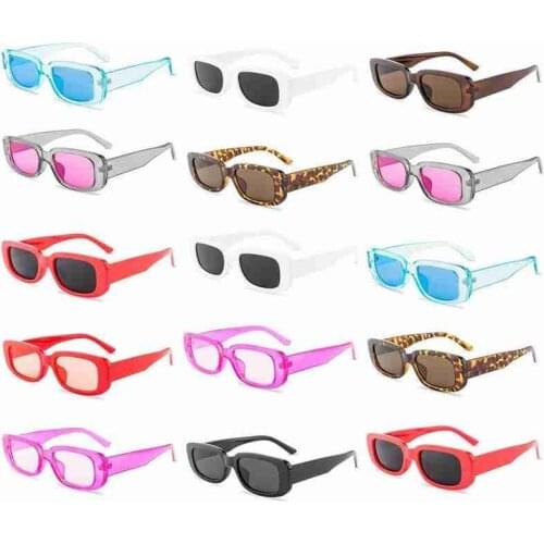 2021 Vintage Small Rectangle Sunglasses Luxury Brand Designer Square Glasses Shades Female De Sol UV400 for Women/Men