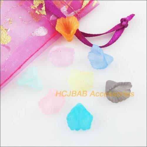 100Pcs Mixed Acrylic Plastic Glory Horn Flower Spacer Beads End Caps Charms 10x13mm