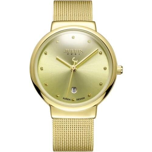 Auto Date Thin 5 Colors Watch Japan Quartz Mens Hours Top Fashion Dress Bracelet Stainless Steel Boy Birthday Gift 426