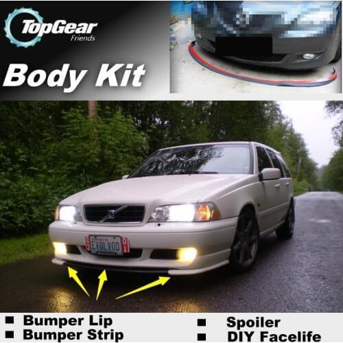 Bumper Lip Deflector Lips For Volvo V70 XC70 Front Spoiler Skirt For TopGear Fans Car Tuning / Body Kit / Strip