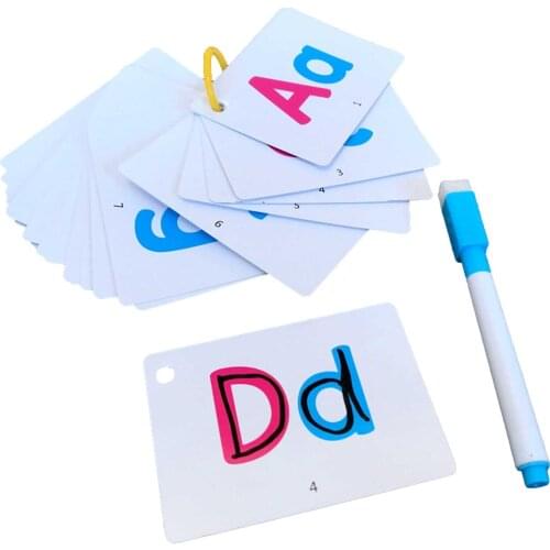 Baby Handwritten English Learning Word Card With Pen 26 Letter English Flash Card Early Education Cognition Learning Word Card