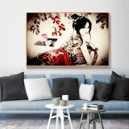 Home Decor Poster Japanese Woman Nordic Wall Art HD Prints Pictures Modern Canvas Paintings For Living Room Artwork