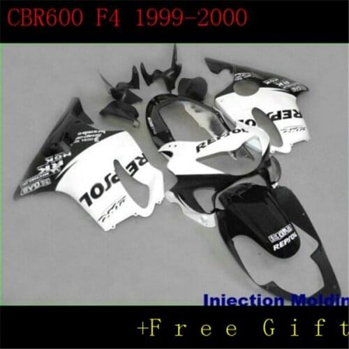 Injection mold Fairing kit for CBR600 F4 99 00 CBR600F4 1999 2000 F4 CBR600 REPSOL White black Fairings set od5