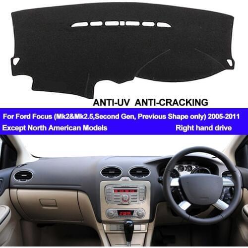 TAIJS RHD Car Dashboard Cover Dash Mat For Ford Focus 2 MK2 2005 2006 2007 2008 2009 2010 2011 Auto DashMat Pad Dash Board Cover