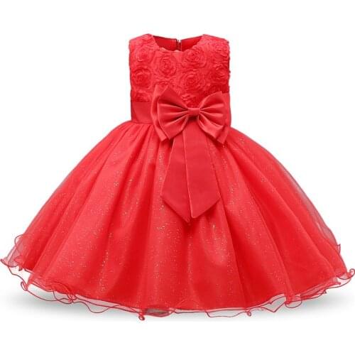 Red New Year Dress For Girls Wedding 1st Birthday Outfits Children Girls First Communion Kids Dresses Kids Party Wear Vestidos