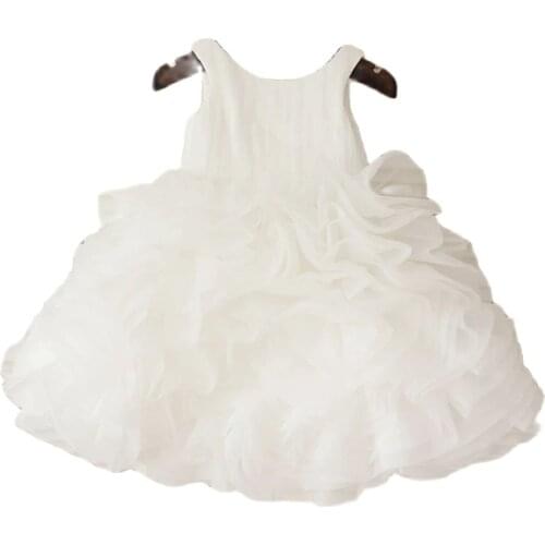 Gardenwed 2020 Short Baby Mini Dress First Communion Dresses for Girls Empire Organza Ruched Skirt White Baby Girl Dress
