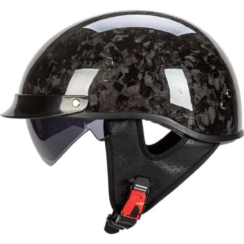 Headbone Carbon Fiber Vintage Motorcycle Half Helmet Summer Open Face Street Motorbike Cruiser Scooter Retro Moto Helmets