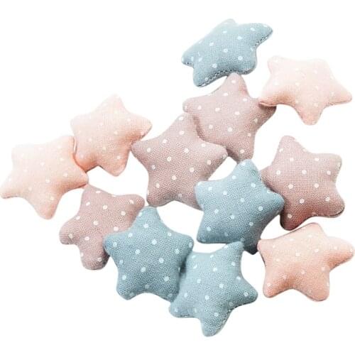 12 Pieces Korean Style Padded Fabric Star Patches Appliques DIY Sewing Craft