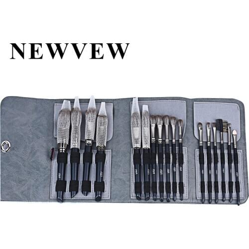NEWVEW makeup brushes 17 pcs professional makeup brush grey color cosmetics tools powder brush