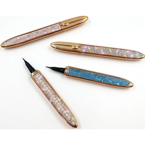 NEW 5pcs Diamond Magic Self adhesive Liquid Eyeliner Pencil Magnet-free Glue-free Waterproof Makeup Lash Gule Pen Wholesale
