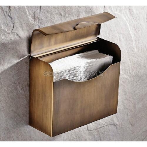 NEW Antique Brass Toilet Paper Roll Holder Box Wall Mounted / Bathroom Accessory Wba301