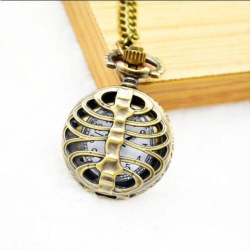 Wholesale 10 PCS/lot Fashion quartz Bronze antiques Hollow hours pendant Necklace pocket watches gift