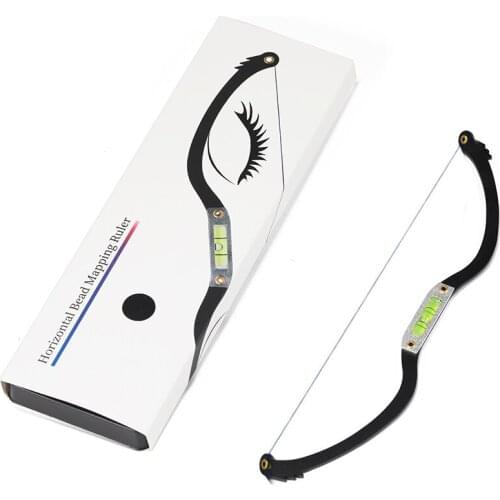 Permannet Makeup Microblading Bow Arrow Line Ruler Black Measuring Brow String Pre Inked Tattoo PMU for Mapping Accessories Tool